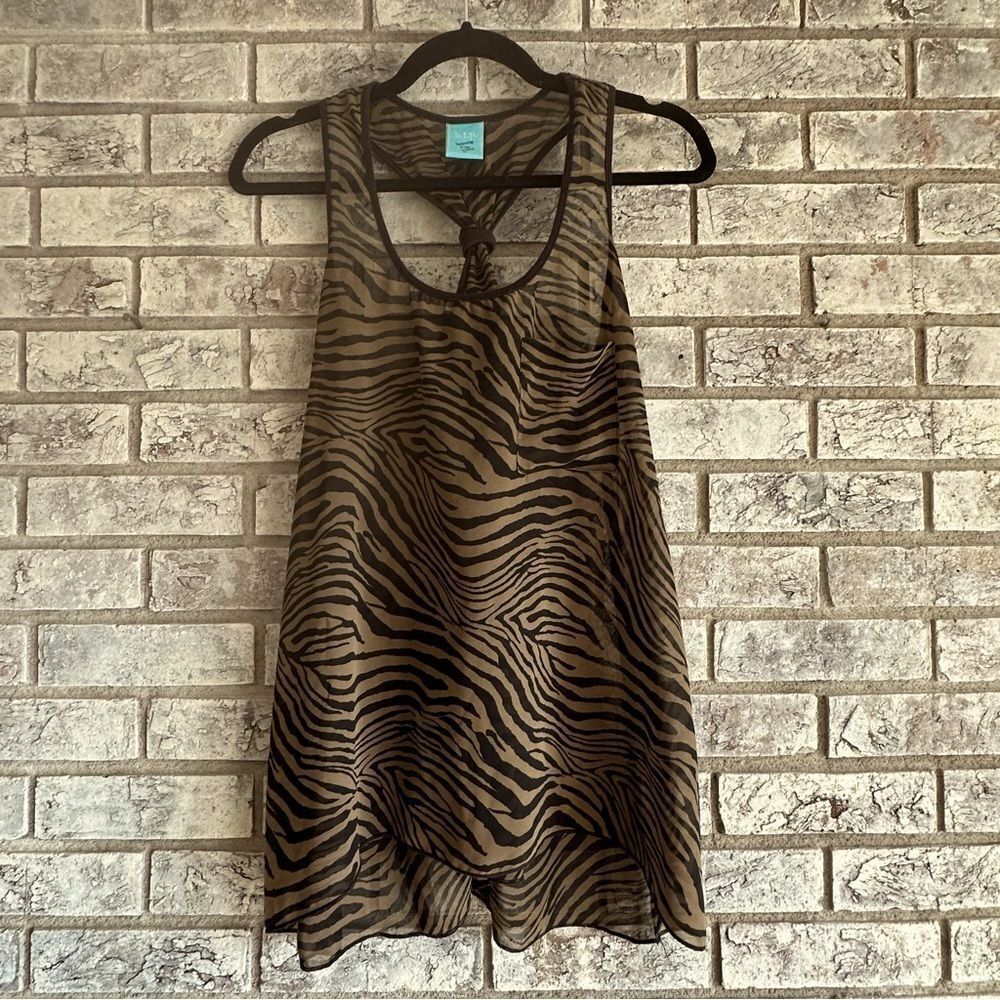 .i.p. (Happening in the Present) Zebra Print Tank Top - Size M